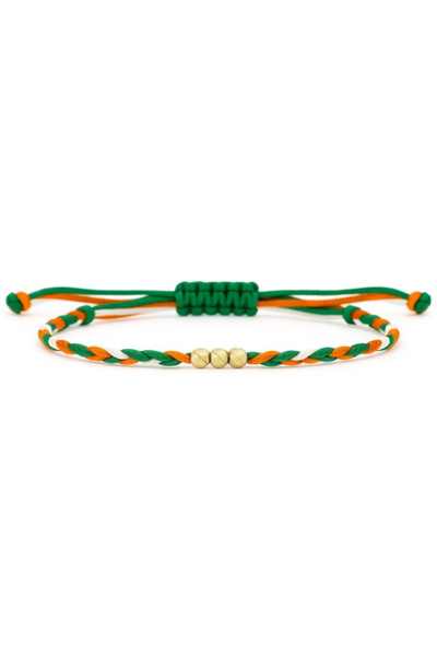 HANNY Three-color braided bracelet with faceted gold-blown silver beads