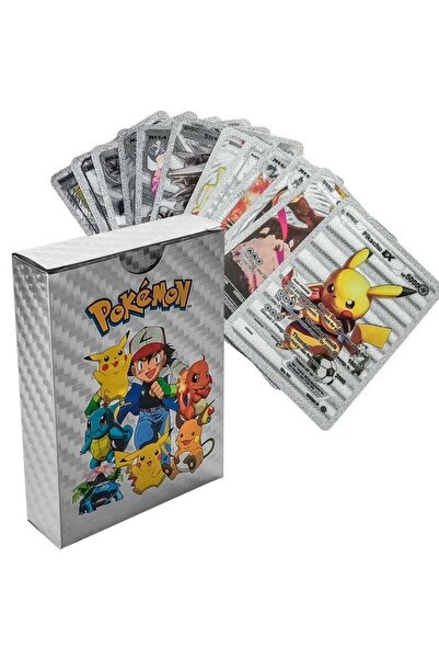 GENERAL 165 Pcs Pokemon Game Cards Set - Gold Silver Black, Includes Vmax GX Charizard Rare Metal Cards