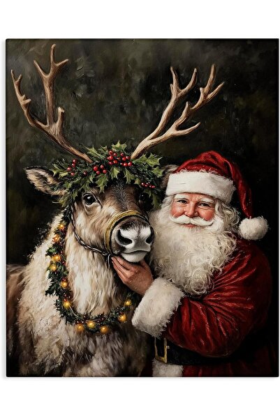 ALAYRA International لوحة فنية جدارية من القماش لصورة سانتا ورنة - ديكور منزل...