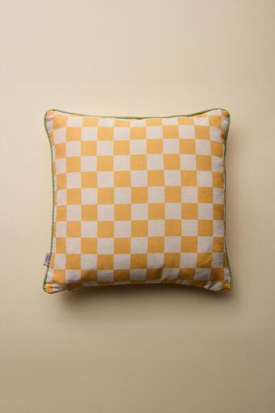 Vanilla Home Shine and Smile Printed Piped Detail Throw Pillow Cover