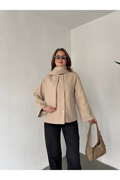 Lila Moda Women's Wool Scarf Cashmere Coat