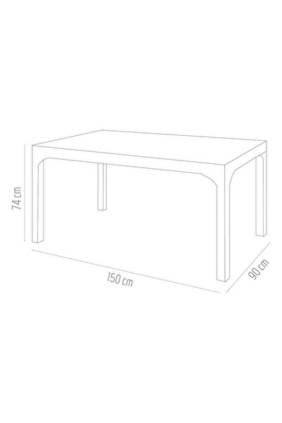 IRAK PLASTİK Holiday Rectangular Garden/Terrace Table 150x90x74 cm Cream