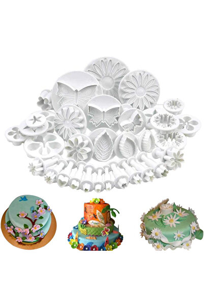 MaffStuff Set of 33 White PVC Cake Decorating Molds – Stars, Flowers, Butterflies, Hearts MaffStuff®