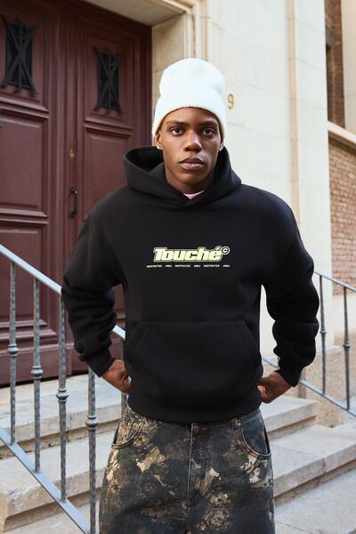 Bershka Baskılı kapüşonlu sweatshirt