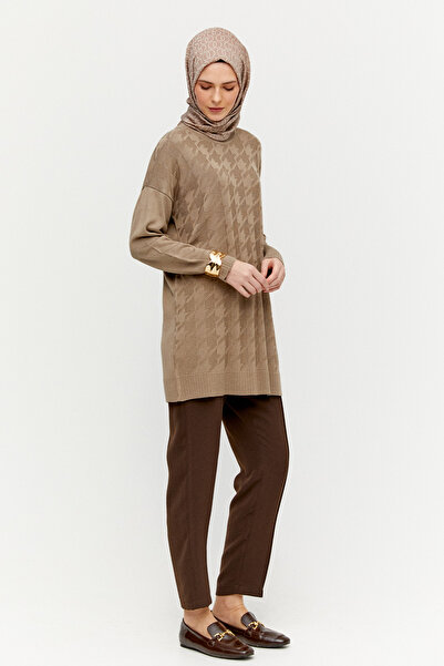 Setrms Kaz Ayağı Desenli Triko Tunik