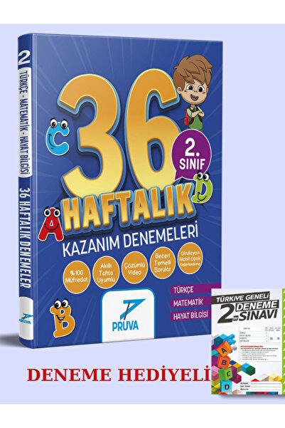 Pruva Akademi PRUVA YAYINLARI 2. SINIF 36 HAFTALIK DENEMELER+DENEME HEDİYELİ