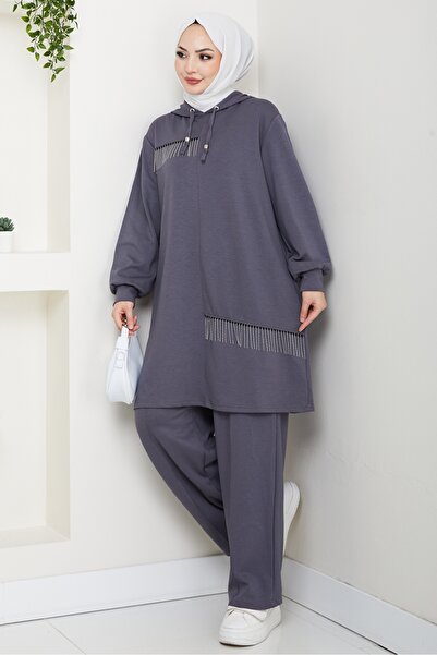 Bestenur Chain Detail Double Suit 1660 - Anthracite