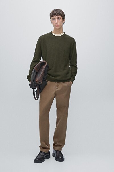 Massimo Dutti Dokulu pamuklu triko kazak