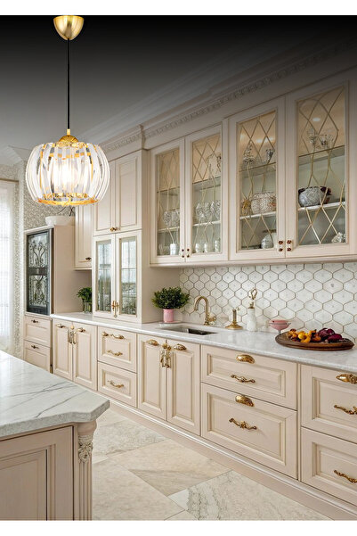 Alvina Aydınlatma Mihra Taşlı Gold Lüx tekli yatak odası ara hol çocuk odası mutfak