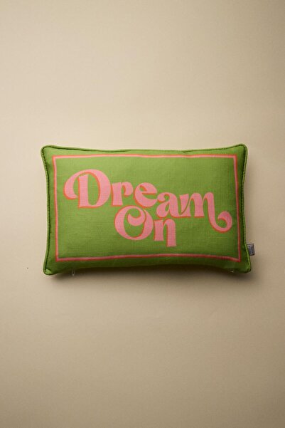 Vanilla Home Dream on Printed Piped Detail Throw Pillow Cover