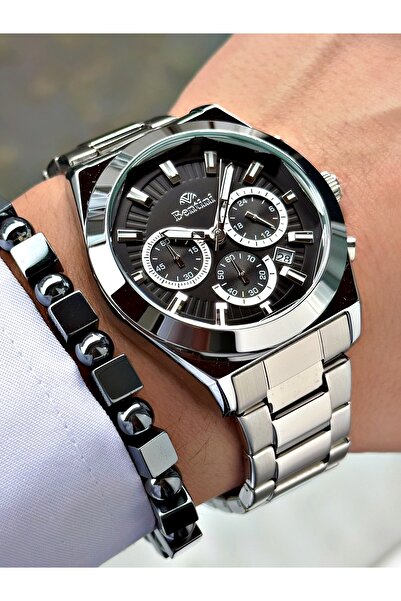 Bentini Men's Wrist Watch – Functional, Steel Band, Waterproof, 2-Year Warranty