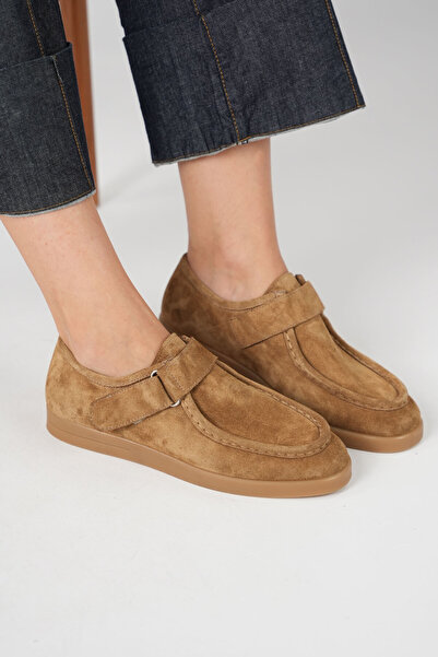 Ametist Alba Mustard Genuine Leather Suede Women's Casual Shoes Lightweight T...