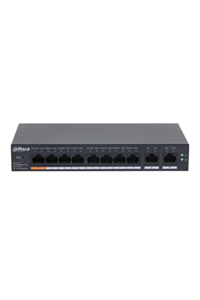 DAHUA POE Switch 8+2 ports, PoE 8x RJ45 10/100, Uplink 2x RJ45 10/100/1000, 60W Cloud Management - C