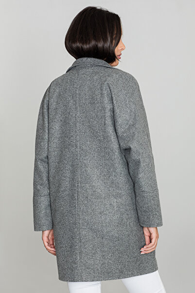 Figl Elegant gray coat for women, for autumn and winter, M589, size S