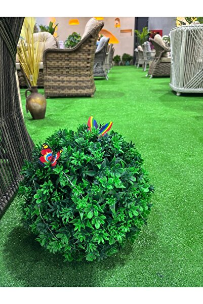 Ekodoğa Top Şimşir Yapay Çiçek Yapay Ağaç Dekorasyon Bitkisi