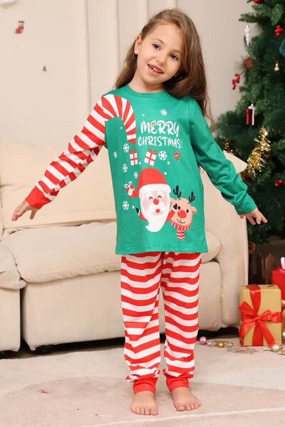 Welike Children's pajamas with Christmas motifs CandyCane