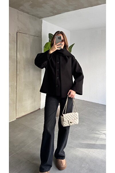 Lila Moda Women's Wool Scarf Cashmere Coat