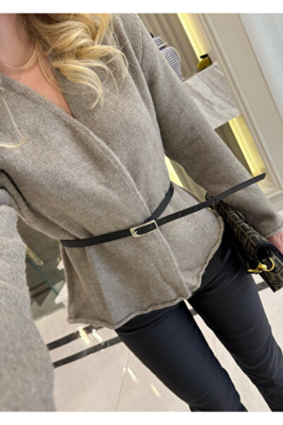 My Blog Light Mink Belted Cardigan - 241084