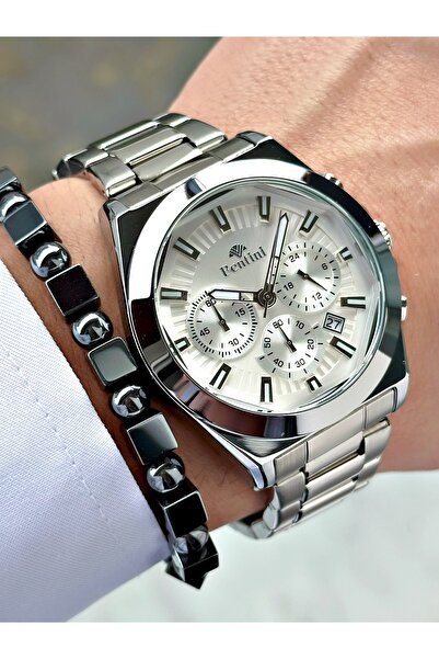 Bentini Men's Wrist Watch – Functional, Steel Band, Waterproof, 2-Year Warranty