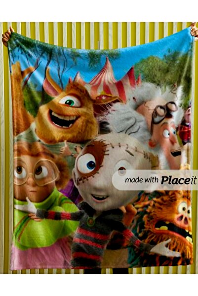 Elmas Dizayn 150X220 cm Tv Sofa Bed Children's Blanket Monsters
