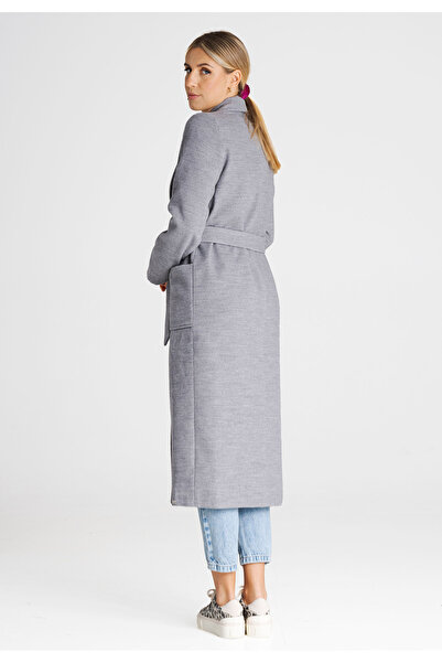 Figl Women's belted coat, gray M991, size M