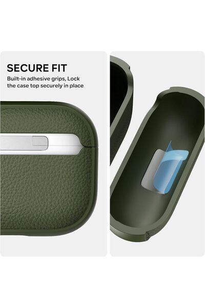 Yelajoy For AirPods Pro 3 Case 2025,Tree Texture Soft TPU Airpods Case,with Hand Strap Cleaner Pen,Green