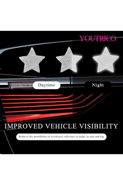 Youtrico 10pcs Personality star reflective stickers,cars and motorcycles, noticeable markers