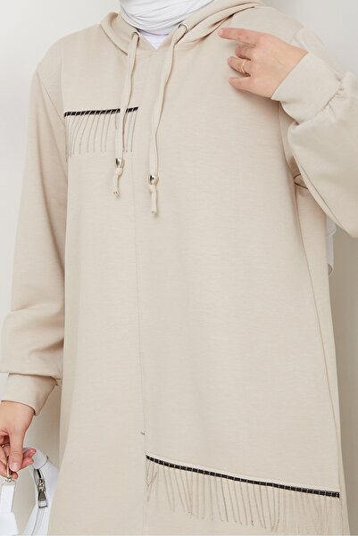 Bestenur Chain Detail Double Suit 1660 - Beige