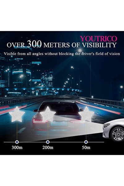 Youtrico 10pcs Personality star reflective stickers,cars and motorcycles, noticeable markers
