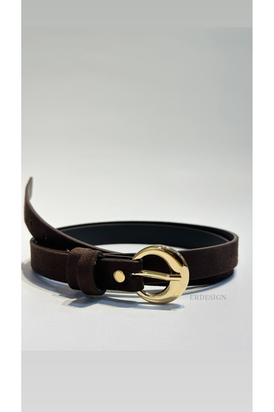 ERDESIGNN Kadın acı kahverengi süet kemer kahverengi ithal kemer elbise kemer...