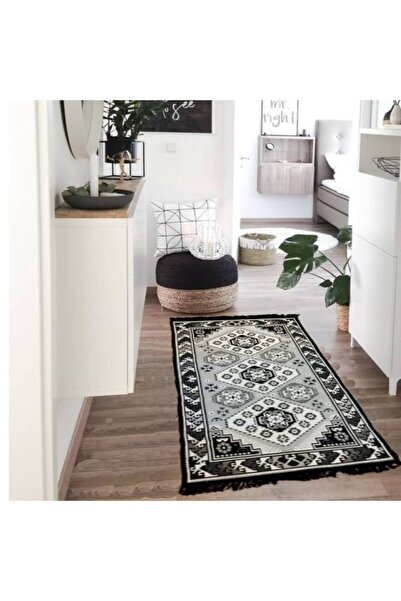 OEM Traditional reversible rug, size 80 x 120 cm, black and gray H&H 19 A