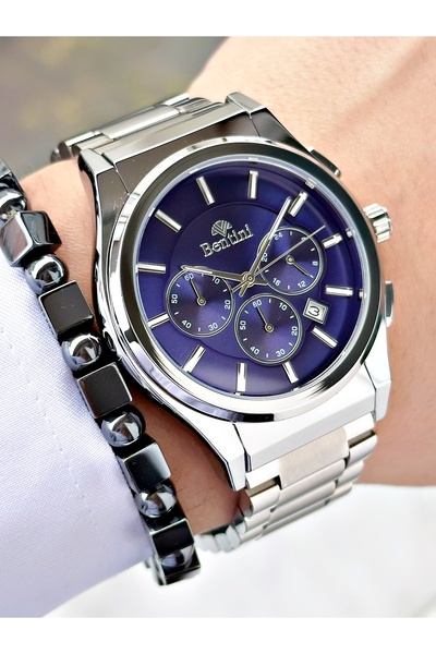 Bentini Men's Wrist Watch – Functional, Steel Band, Waterproof, 2-Year Warranty
