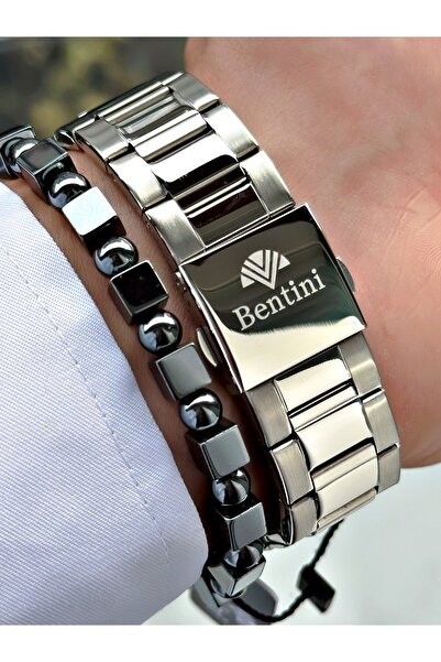 Bentini Men's Wrist Watch – Functional, Steel Band, Waterproof, 2-Year Warranty