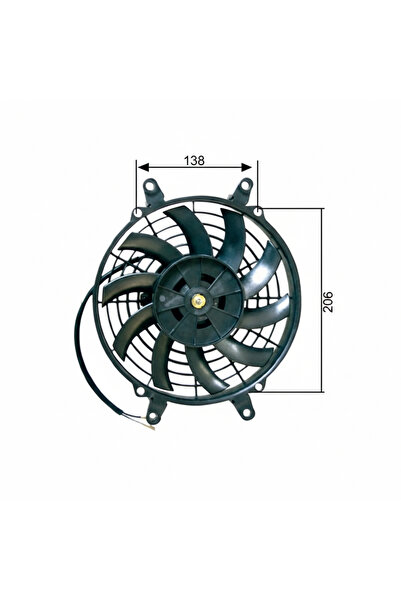 Marka Universal 24 Volt S Kanat Fan Motoru - 9 İnç Çap 230mm