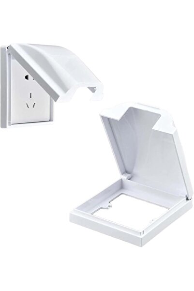 Generic Nalakal Outlet Box Socket Cover, Waterproof Dustproof Single Socket Protector (White)