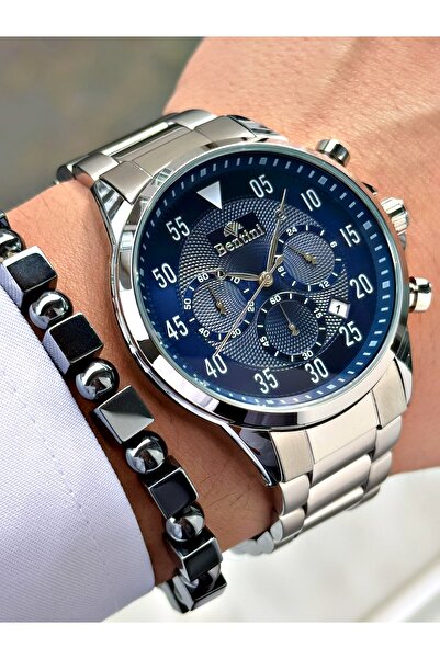Bentini Men's Wrist Watch – Functional, Steel Band, Waterproof, 2-Year Warranty