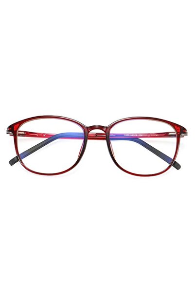 SKYDDAR INNOVATION Blue Light Protection Glasses Unisex/Women, Metal Frames, F2822, Modern Design, set sticker, Red