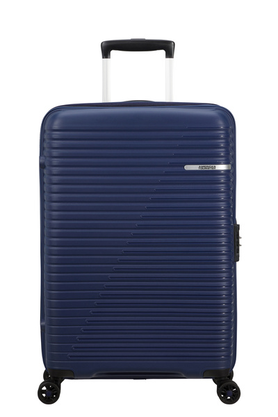 American Tourister HIGH TURN-901 Navy Blue Cabin Troller Suitcase - 55/20 cm, 4 H-Spin Wheels