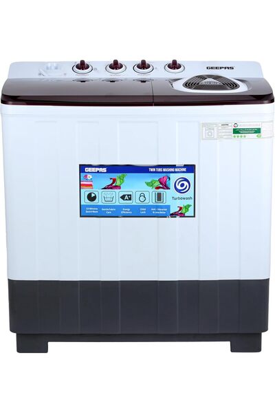 Geepas غسالة ملابس نصف أوتوماتيكية بحوضين سعة 18 كجم GSWM18050