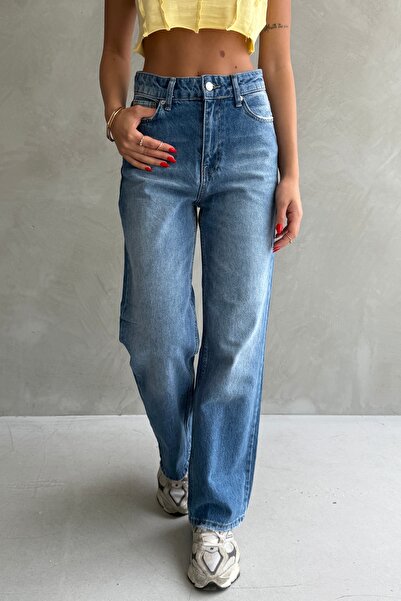 Ulino Сині джинси з високою талією та широким кроєм