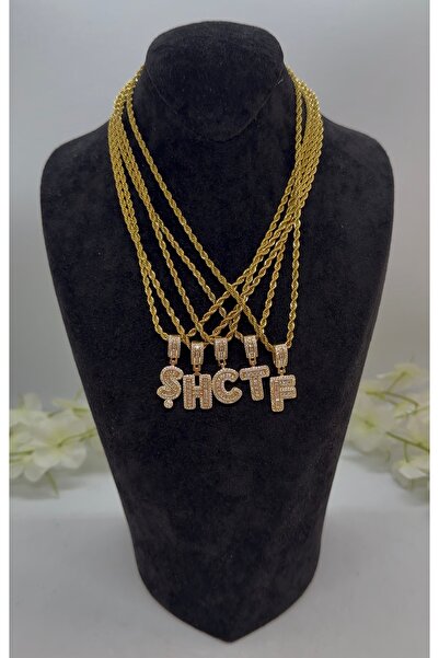 Constanza Exclusive 14 Ayar Altın Kaplama Renginde Harfli Kolye D Harfli Kolye