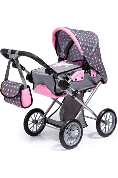 Bayer 2in1 stroller for City Star Zane dolls pink/gray with adjustable handle up to 65cm, baby carrier and