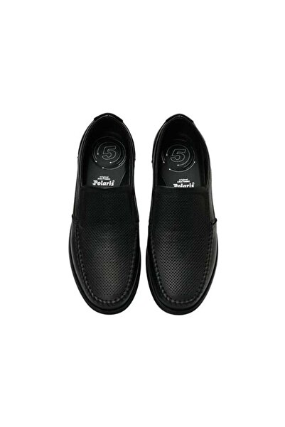 Polaris 5 Point 104197.M3Fx Genuine Leather Black Thermo Non-Slip Sole Men's Casual Shoes Black