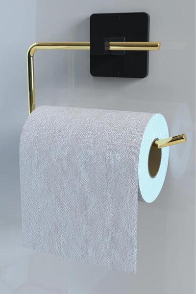 Home Stuff Αυτοκόλλητη ανοξείδωτη χρυσή θήκη για ρολό χαρτιού, θήκη για χαρτί υγιεινής και κρίκος για πετσέτες, σετ 3 τεμαχίων για μπάνιο και κουζίνα