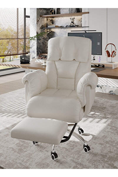 Zeno كرسي أريكة كمبيوتر، مسند قدم كبير + تعديل بثلاث سرعات + وظيفة الاستلقاء، للمكتب المنزلي/المواسم