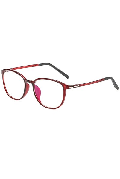 SKYDDAR INNOVATION Blue Light Protection Glasses Unisex/Women, Metal Frames, F2822, Modern Design, set sticker, Red