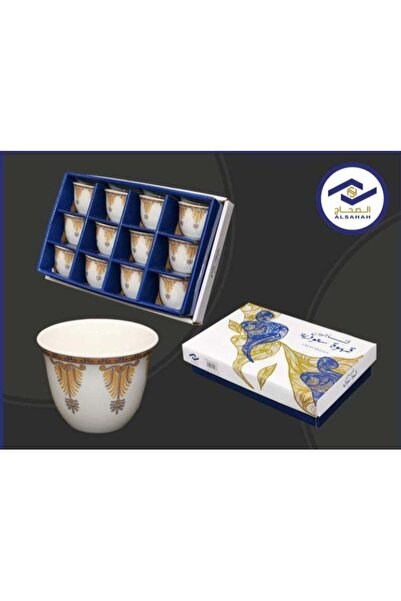 AL-Sahah 12-piece ceramic Arabic coffee cup set