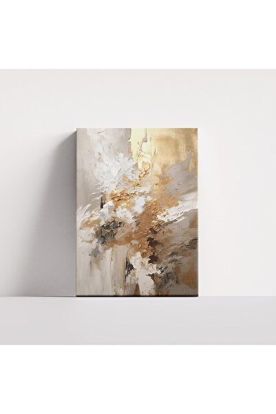 ALAYRA International لوحة فنية جدارية حديثة باللونين الرمادي والذهبي - ديكور ...