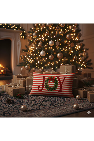 Viadela Red Concept New Year Christmas Horizontal Throw Pillow Cover Set of 4 50X30Cm