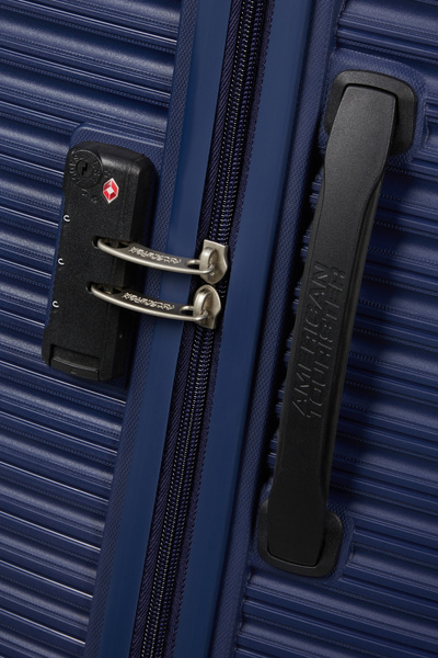 American Tourister HIGH TURN-901 Navy Blue Cabin Troller Suitcase - 55/20 cm, 4 H-Spin Wheels